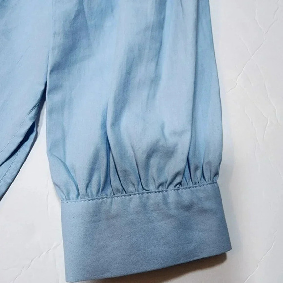 Zara Shirt Button Down Kids 11-12  Light Blue  Studded  Longsleeve - Picture 14 of 15